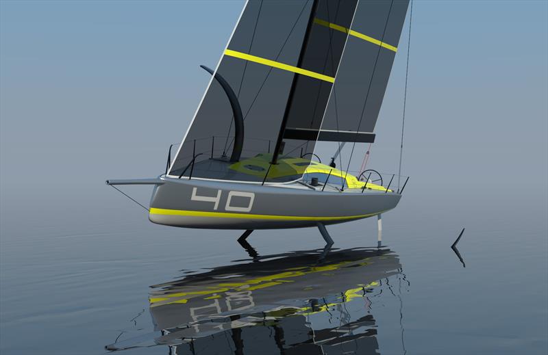 small sailboat with foil