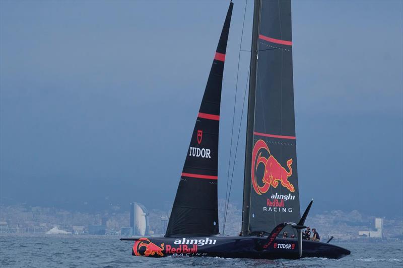 Alinghi Red Bull Racing capsizes after first sail in Barcelona - Nautic ...